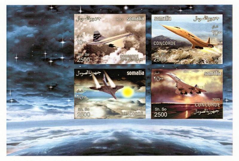 Somalia 2003 Concorde Deluxe final proof Imperf.MNH VF 65/68