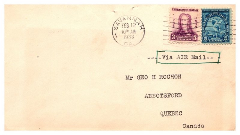United States, Georgia, First Day Cover, Foreign Destinations
