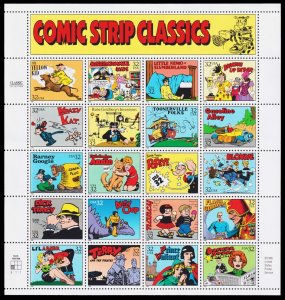 Scott 3000, 32c Comic Strip Classics, MNH sheet of 20