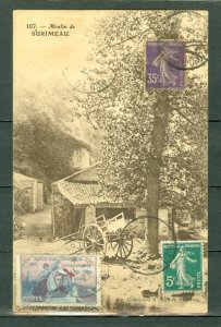 FRANCE 1921 SCARCE SEMI-OFFICIAL GUYNEMER STAMP on NICE POST CARD..