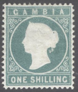 Gambia 1880 1s Green Wmk CC SIDEWAYS Scott 11var SG 19A MLH SG Cat £500($610)