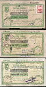 Pakistan 6 Different Postal order with additional stamps affixed used # 5245