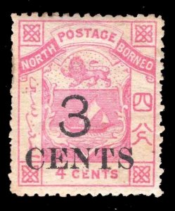 MOMEN: NORTH BORNEO SG #16 P12 1886 MINT OG VLH £350 LOT #66430*