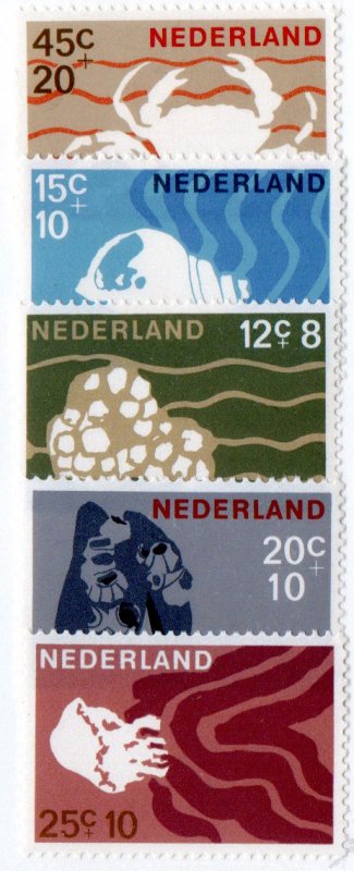 NETHERLANDS B419-23 MH SCV $1.95 BIN $1.00 MARINE LIFE