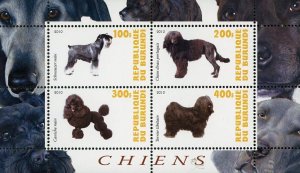 Schnauzer Caniche Terrier Stamp Dog Pet Souvenir Sheet of 4 Mint NH