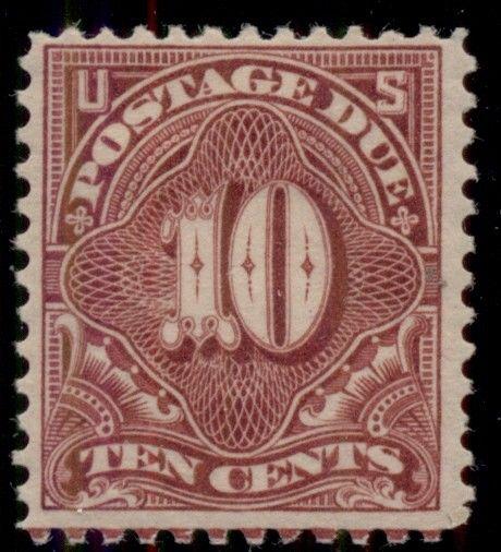 US #J42 10¢ deep claret, og, LH, VF, Scott $110.00