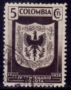 Colombia, 1938, 400th Anniversary of City of Bogota, 5c, sc#459, used**