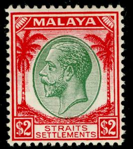 MALAYSIA - Staits Settlements SG273, $2 green & scarlet, VLH MINT. Cat £60.