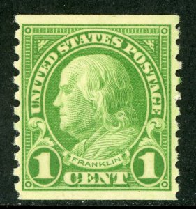 USA 1923 Fourth Bureau 1¢ Franklin Perf 10 Vertical Coil Scott 597 MNH G236