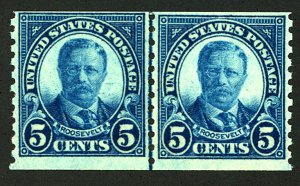 U.S. #602 MINT LINE PAIR OG LH