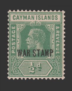 CAYMAN ISLANDS 1919 SCOTT # MR5. UNUSED