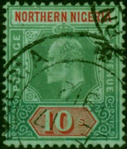 Northern Nigeria 1911 10s Green & Red-Green SG39 Fine Used