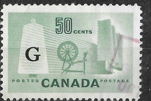 Canada # O38  G  Official Overprint   50c   Textiles    (1) VF Used