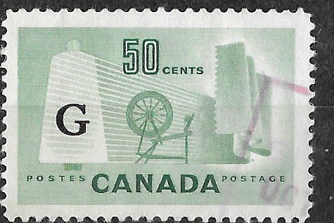 Canada # O38  G  Official Overprint   50c   Textiles    (1) VF Used