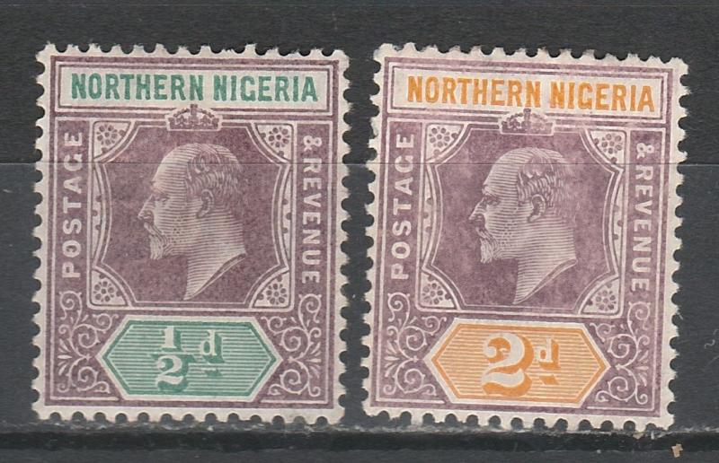 NORTHERN NIGERIA 1905 KEVII 1/2D AND 2D WMK MULTI CROWN CA 