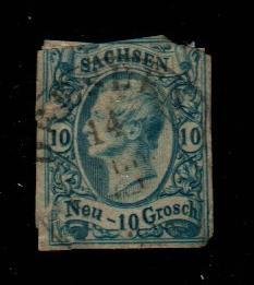 Saxony #14  Used  Scott $225   Faulty