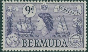 Bermuda 1953 SG143b 9d violet QEII Galleon MNH