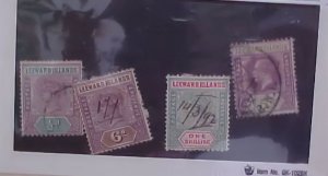 LEEWARD ISLANDS STAMP #1,5,7,71 USED  cat.$114.00 , #5,7 are manuscript cancels