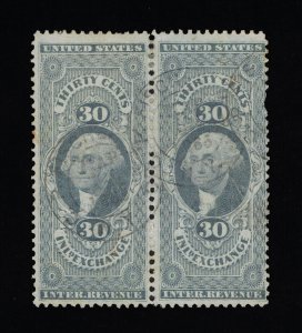 GENUINE SCOTT R52c F-VF PAIR 1862-71 LILAC 1ST ISSUE REVENUE INLAND EXCHANGE