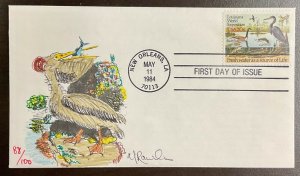 2086 Rawlings hand painted cachet Louisiana World’s Expo FDC 1984 #88 of 100