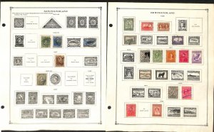 Newfoundland Stamp Collection on 7 Scott International Pages (AI)