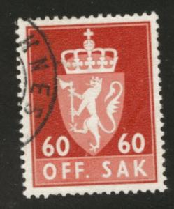 Norway Scott O87 official used 1964 stamp