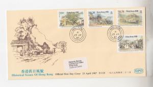 HONG KONG,1987 Historical Scenes set of 4 on fdc.