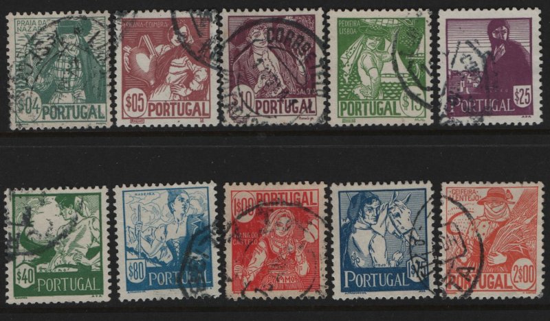 PORTUGAL 605-614 USED 1941 SET OF 10