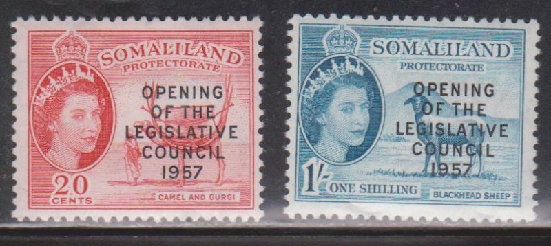 SOMALILAND PROTECTORATE Scott # 140-1 MH - With Overprint