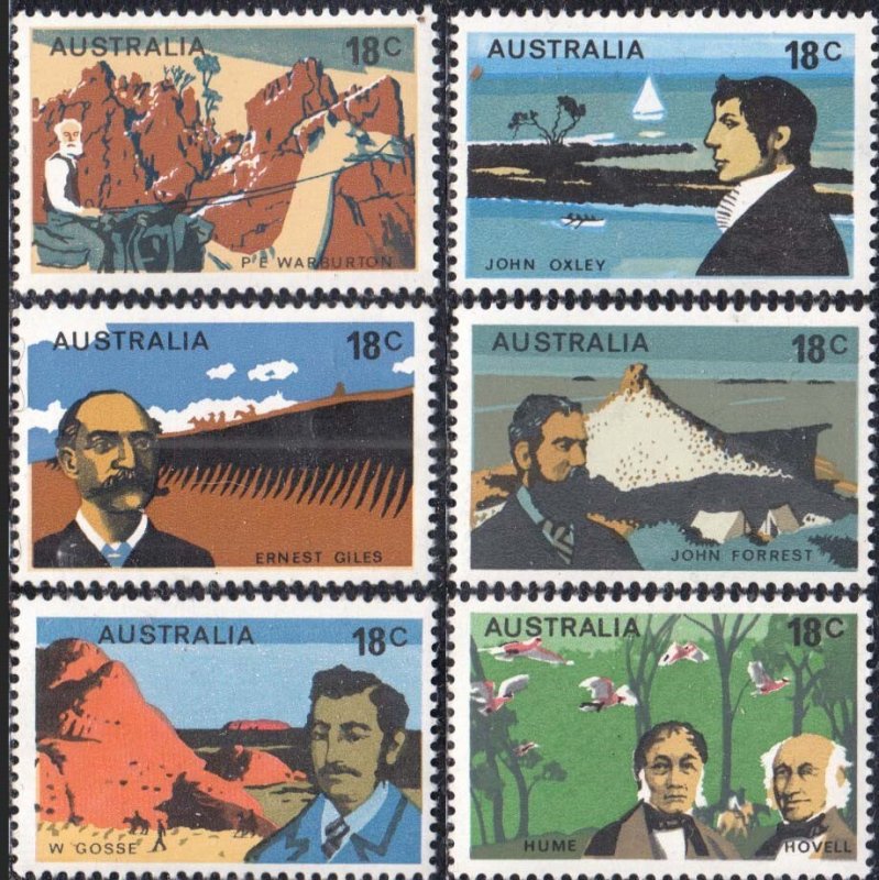 Australia Scott #630-35 Australian Explorers,  Set of 6 Mint NH OG VF