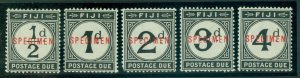 SG D6s-10s Fiji ½d-4d postage due set, overprinted specimen. Fine mounted...