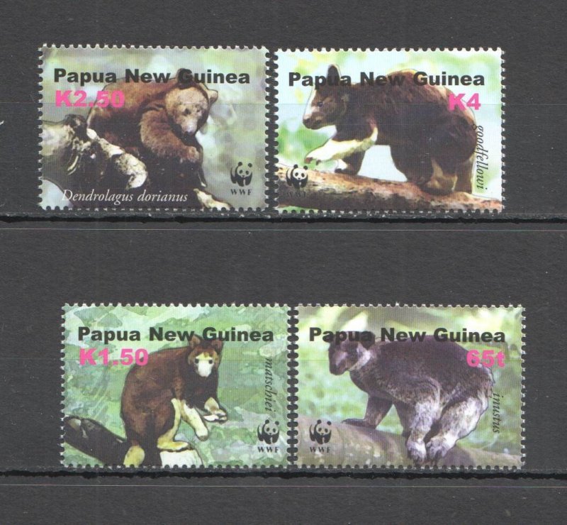 OZ0374 PAPUA NEW GUINEA WWF FAUNA ANIMALS TREE KANGAROOS SET MNH STAMPS