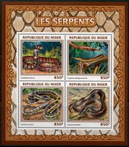 NIGER 2016 SNAKES SHEET MINT NH