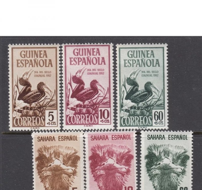 Spanish Colonies Birds and Ostriches (Mint NEVER HINGED)