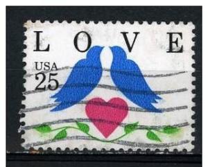 USA 1990 - Scott 2440 used - 25c, love birds