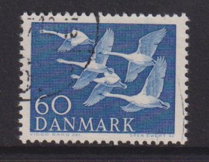 Denmark  #362  used  1956  Nordic countries issue 60o  swans