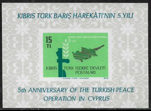 Turkish Northern Cyprus #70 MNH S/Sheet - Invasion of Cyprus