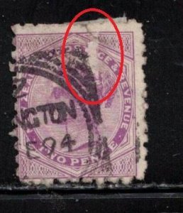 NEW ZEALAND Scott # 62 Used - W. Strange & Co. Ad Printed On Back - Faults