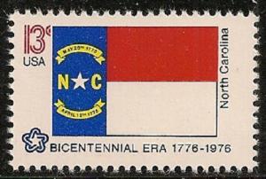 US 1644 State Banners North Carolina 13c single MNH 1976