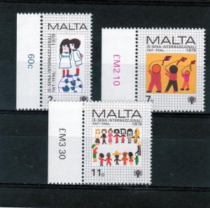 Malta 1979 INTERNATIONAL YEAR OF THE CHILD set (3v) Perforated Mint (NH