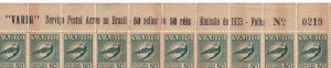 Brazil Stamps - 1933 - VARIG 50c. Full sheet n219 - Treasure!