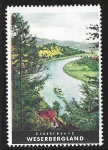 Weserbergland, Germany, German Tourism Poster Stamp, Cinderella Label, N.H.