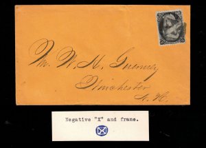 USA #73 Very Fine Used On Clean Cover Tied By Lovely Negative X Framce To NH USA