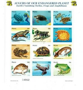 Palau - 1999 - End Turtle / Frog Wse - Sheet of 12 Stamps - Scott #495 - MNH