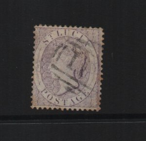 St Lucia 1876 SG17a 14 perf CC watermark - used