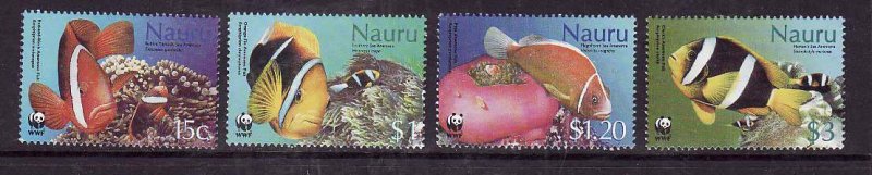 Nauru-Sc#514-17- id8-Unused NH set-Fish-Marine Life-WWF-2003-