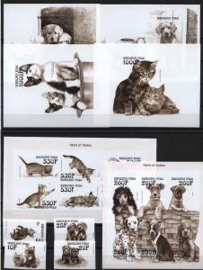 Burkina Faso Cats/Dogs Mi#1660-75B Bl#191-94B MNH