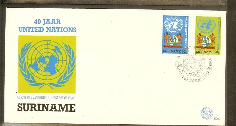 1985 - Rep. Surinam FDC E092 - Organizations - VN/UNO - 40 years [LN007]