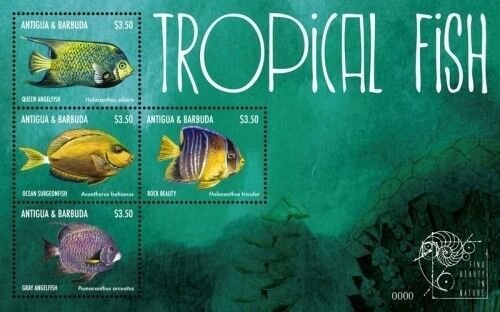 Antigua and Barbuda - 2011 Tropical Fish stamp Sheet of 4 - MNH