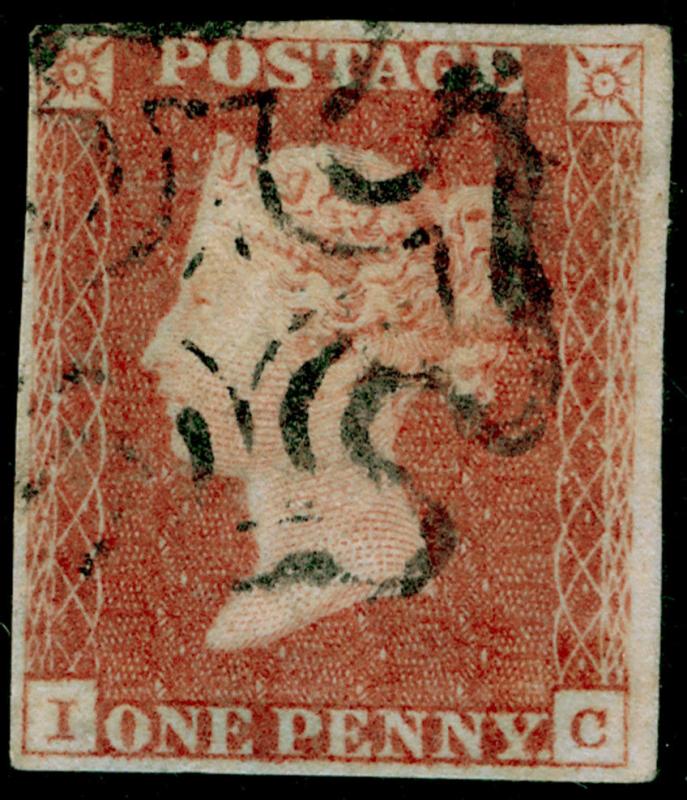 SG8, 1d red-brown PLATE 19, FINE USED. Cat £70. BLACK MX. 4 MARGINS. IC